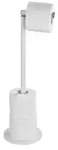 WENKO Stand Toilettenpapierhalter 2 in 1, wei&szlig; 21424100 , Ma&szlig;e (B x H x T): 21 x 55