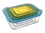 Joseph Joseph Aufbewahrungsdosen Set Nest Glas, 8-teilig 81060 , 1 Set = 4 Dosen, 4