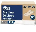 Tork Abfalls&auml;cke Mini 20 Liter, wei&szlig;, 204020 , 1 Karton = 10 Rollen &aacute; 100 St&uuml;ck