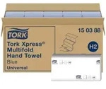 Tork Xpress&reg; Multifold Papierhandt&uuml;cher, H2, 23,4 x 21,3 cm, blau 150388 , 1 Karton