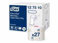 Tork Midi Toilettenpapier T6 Premium, 3-lagig, weiß 127510 , 1 Paket = 27 Rollen x