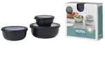 Mepal Frischhaltedose Set cirqula rund, 3-teilig, flach 106230041100 , Farbe: schwarz