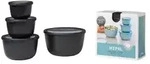 Mepal Frischhaltedose Set cirqula rund, 4-teilig, hoch 106233041100 , Farbe: schwarz