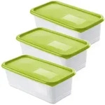 Rotho DOMINO Gefrierdosen, lime gr&uuml;n 1755305070 , 1 Set = 3 x 1,2 Liter