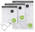 CASO Vacu Vakuumierbeutel ZIP-Adapter-Set, 10-teilig, 150 &mu;m 1258 , 1 Set, Ma&szlig;e (B