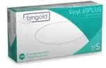 BINGOLD Vinyl 45PLUS Einweghandschuhe, transparent 604635 , 1 Karton = 10 Packungen