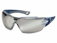 uvex pheos cx2 Schutzbrille, Silberspiegel, beschlagfrei 9198885 , Farbe: blau / grau