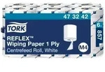 Tork Papierwischt&uuml;cher Reflex, 1-lagig, wei&szlig; 473242 , 1 Karton = 6 Rollen, wei&szlig;,
