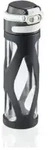 Leifheit Glas Flip Trinkflasche, 600 ml 3254 , Farbe: schwarz