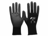 NITRAS Nylon-PU-Handschuhe, schwarz 6215-9 , 1 Packung = 12 Paar, Größe XL (9)