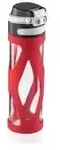 Leifheit Glas Flip Trinkflasche, 600 ml 3256 , Farbe: rot
