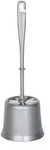 WENKO Economic WC-Garnitur 21883100 , Ma&szlig;e (B/T x H): &Oslash; 12 x 39 cm, grau