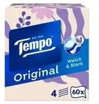 Tempo Original Taschent&uuml;cher W&uuml;rfelbox, 4-lagig 830491 , 1 Box = 60 T&uuml;cher, Design