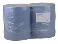 Papierputztuch auf Rolle, 36 x 34 cm, 2-lagig, blau 1 Paket