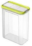 Rotho DOMINO Streudose, transparent/ lime gr&uuml;n 1742705070 , 1500 ml, Ma&szlig;e: 165 x 90