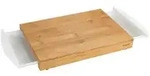 WENKO Bina Schneidebrett, 40,5 x 25 cm 53035100 , Farbe: Braun/ Wei&szlig;/ Transparent