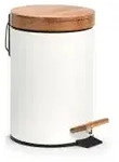 Zeller Kosmetikeimer, Metall, mit Bambusdeckel, 3 Liter 18908 , Farbe: wei&szlig;