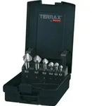 TERRAX by RUKO Kegel- und Entgratsenker-Satz 6tlg. DIN 335 Form C 90&deg; HSS &Oslash; 6,3 -