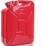Kraftstoffkanister 20l Feuerrot RAL 3000 Stahlbl.0,9mm L345xB165xH470mm VALPRO