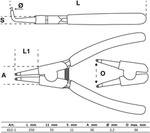 BGS Sprengringzange abgewinkelt f&uuml;r Au&szlig;ensprengringe 250 mm - 652-1