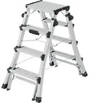 Stufenstehleiter D100TL Alu.Stufen 2x4-2x6 Gesamt-H.981-1430mm teleskopier.HAILO