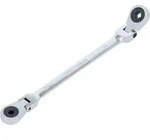 BGS Doppel-Ratschen-Ringschl&uuml;ssel abwinkelbar mit E-Profil Ringk&ouml;pfen SW E6 x E8 -