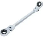 BGS Doppel-Ratschen-Ringschl&uuml;ssel abwinkelbar mit E-Profil Ringk&ouml;pfen SW E14 x E18