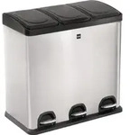 Tretabfallsammler Helit "the separator" 3x 20l DxH592mm VA silber HELIT