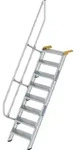 G&uuml;nzburger Steigtechnik Treppe 60&deg; Stufenbreite 600 mm 8 Stufen Aluminium geriffelt