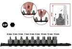 KS TOOLS 3/8" Bit-Stecknuss-Satz Innensechskant kurz 9tlg. 4-14 mm - 917.4000