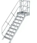 G&uuml;nzburger Steigtechnik Treppen-Modul Aluminium geriffelt 9 Stufen - 632309