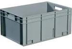 Transportbeh&auml;lter L600xB400xH280mm grau PP Durchfassgr.Seitenw.geschl.TECWERK