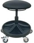 LOTZ Drehhocker m.Rl.Kunstlederpolster schwarz Sitz-H.490-620mm - 3528.17-FS2