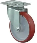 BS Rollen Lenkrolle mit Anschraubplatte Polyurethan rot Rollenlager 200 mm 300...