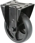 Bockrolle D.125mm Trgf.120kg Gum.Platte L104xB80mm Farbe Rl.schwarz BS ROLLEN