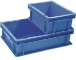 Transportbeh&auml;lter L600xB400xH120mm blau PP Muschelgr.Seitenw&auml;nde geschl.TECWERK