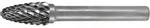 Fr&auml;sstift RBF D.10mm Kopf-L.20mm Schaft-D.6mm HM Verz.Kreuz TECWERK