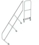 G&uuml;nzburger Steigtechnik zweiter Handlauf f&uuml;r Treppe mit Plattform 45&deg; mit 6 Stufen