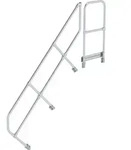 G&uuml;nzburger Steigtechnik zweiter Handlauf f&uuml;r Treppe mit Plattform 45&deg; mit 7 Stufen