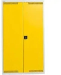 Stumpf Umweltschrank BP-4 lichtgrau / signalgelb + 4 Auffangwannen durchgehend -