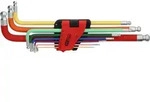 KS TOOLS Doppel-Kugelkopf-Innensechskant-Winkelstiftschl&uuml;ssel-Satz extrem lang 9tlg.