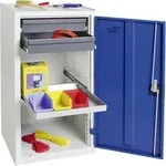 Stumpf Werkzeug- und Materialschrank Serie 3000 lichtgrau / enzianblau + 2 Schubladen