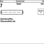 Zylinderstift DIN 7 8 m6x 22 Stahl 500 St&uuml;ck