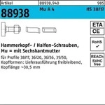 Hammerkopfschraube R 88938 38/17 6-ktmutter M16x 80 MuA 4 10St. HALFEN