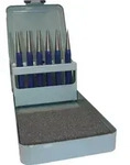 Durchtreibersatz 6tlg.1-2-3-4-5+K&ouml;rner-D.4mm Metallkass.TECWERK