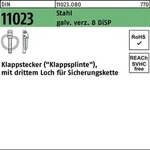 Klappstecker DIN 11023 12x 55 Stahl gal Zn 8 DiSP 50 St&uuml;ck