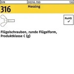 Fl&uuml;gelschraube DIN 316 M8x 20 Messing 50 St&uuml;ck