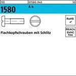 Flachkopfschraube ISO 1580 Schlitz M2x 6 A 4 1000 St&uuml;ck