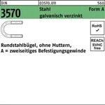Rundstahlb&uuml;gel DIN 3570 o.Mutter A 64/NW 50 Stahl galv.verz. 50 St&uuml;ck