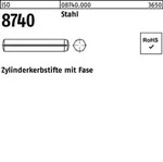 Zylinderkerbstift ISO 8740 Fasen 8x 50 Stahl 100 St&uuml;ck